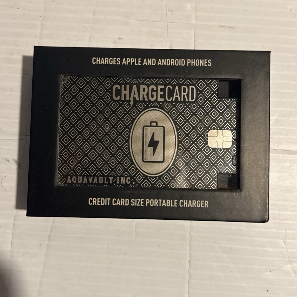 AquaVault ChargeCard Model AV10 Portable Power Bank Phone Charger | Brand New
